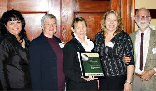 Janet Lee, Dr Elaine Brown, Cr Donna Neilson, librarian Rachel Lethem, and John Ferguson attend the awards ceremony. Janet Lee, Dr Elaine Brown, Cr Donna Neilson, librarian Rachel Lethem, and John Ferguson attend the awards ceremony.